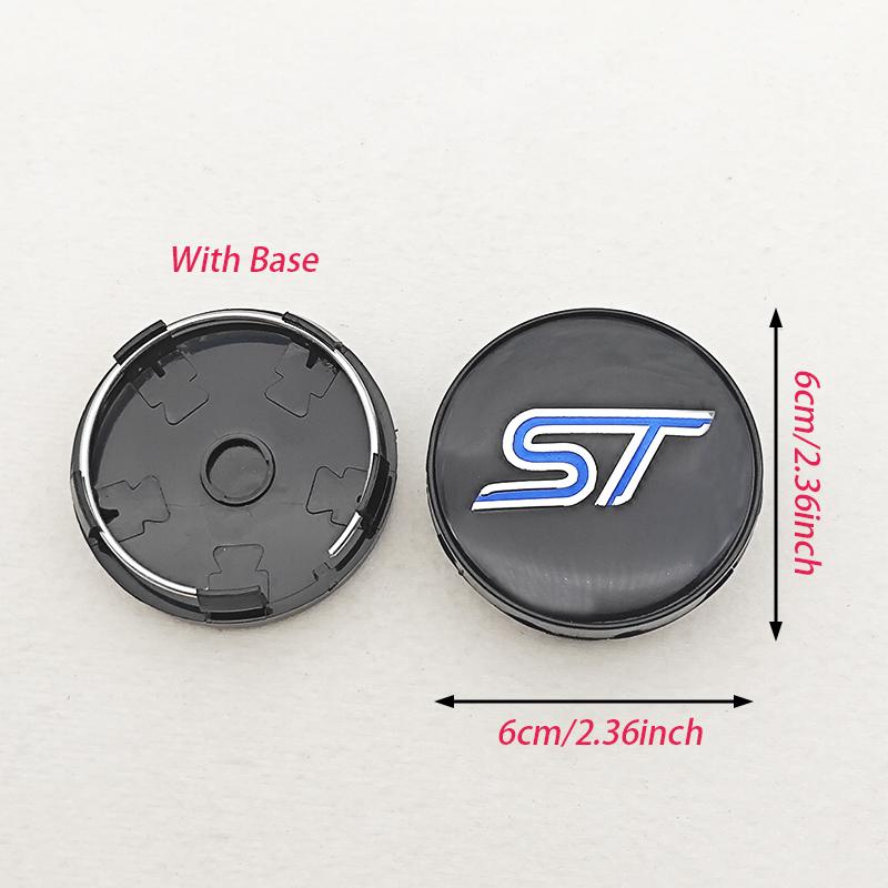 4pcs 60mm ST Line Car Wheel Center Hub Caps Rim Cover For Ford Focus Mondeo Mustang Fiesta Kuga MK2 Everest Escape Accessories