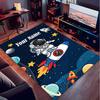 1PC Custom Name Astronaut Rocket Space Theme Floor Mat Ideal for Living Room, Game Rooms, Office, Bedroom,Floor Mat Playful Design
