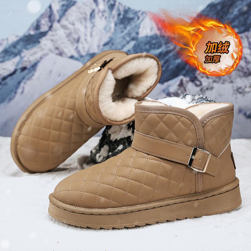 

Пара зимних ботинок 2025 зима новинка Северо-восточные мужские уличные морозостойкие бархатные теплые утолщенные хлопковые ботинки на мягкой подошве 45