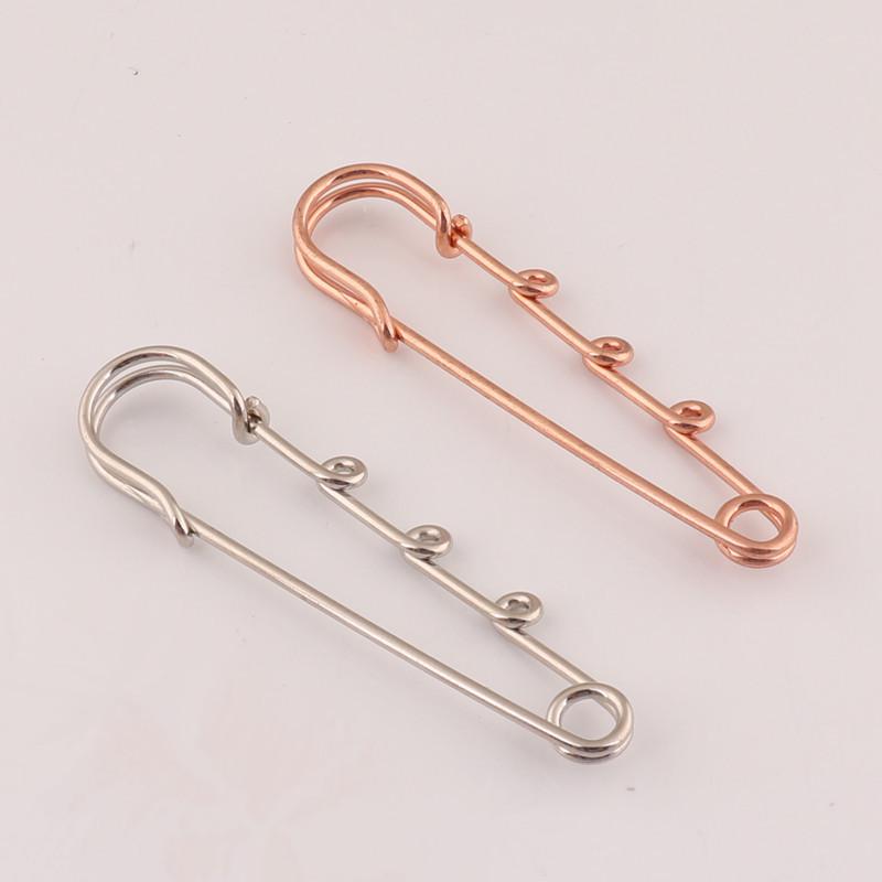 Large Decorative Metal Safety Pin Brooch for Sweaters and Scarves