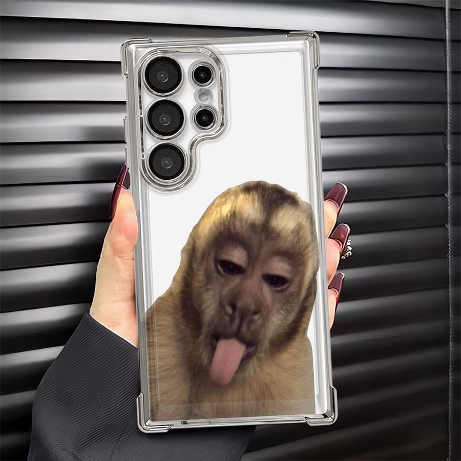 Monkey Drink Trend Phone Cover Funda Case for Samsung Galaxy 25 S20 Ultra S23 S25Edge S21 S22 Plus S24 FE Note 20 Ultra