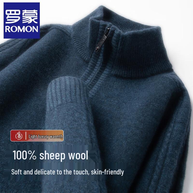 Romons Men's 100% Pure Wool Turtleneck Sweater