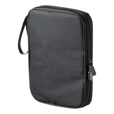 Bolsa de Viagem para Cabos e Carregadores Sanwa Direct Gadget, Fina, Armazenamento, Estojo, Grande, Preto, 200-BAGIN036BK