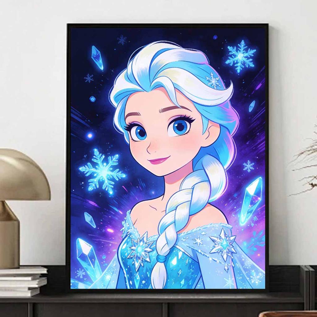 Disney Diamonds Full Elsa Snow Queen Art Painting Kit Diamond Painting Home DecorSparkling Snowflakes and Ice Crystals