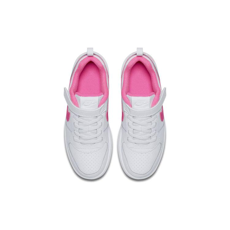 Nike Court Borough Abrasion Resistant Low Top Kids' Skateboarding Shoes White Pink Children Aged 3 7 Years Old 870028-100