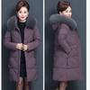 Baumwollgepolsterte Jacke Damen Slim-Fit Daunen Baumwollgepolsterte Jacke Mittellang Mode Damen Baumwollgepolsterte Jacke