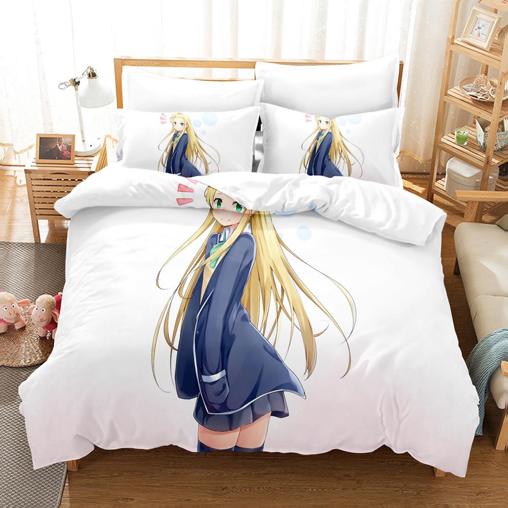 3D Print Anime Girls This Art Club Has A Problem Bedding Sets Duvet Cover Set With Pillowcase Twin Full Queen King Bedclothes