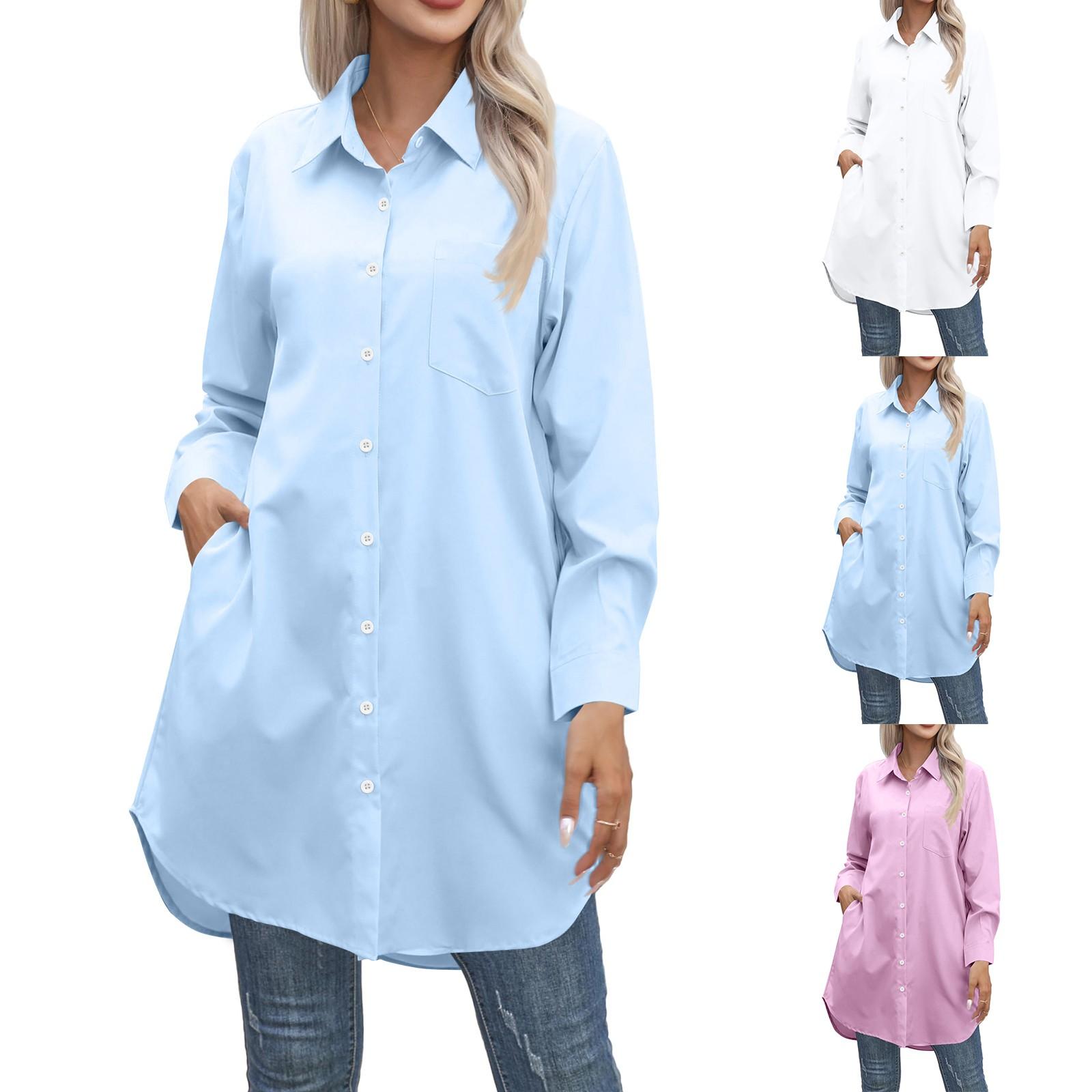 

Women s Casual And Fashionable Long-sleeved V-neck Comfortable Top L синий