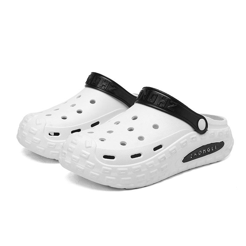 Hole Shoes Men's and Women's Trend Beach Shoes Summer Comfortable Shoes Slippers Men's Bag Head Platform Sandals