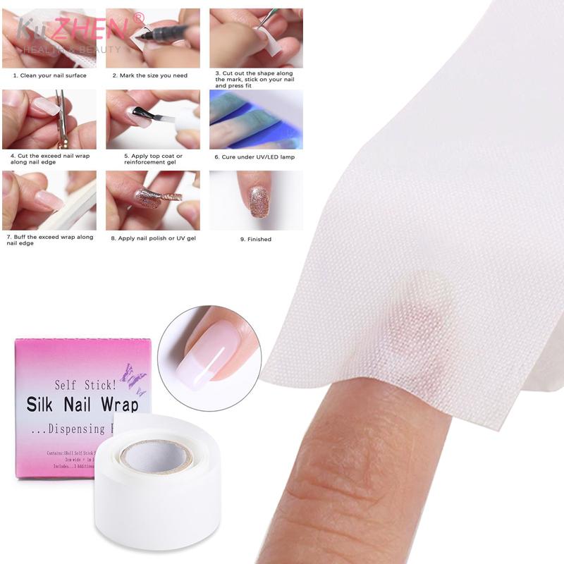 1 Roll 1M Repair Nail Silk UV Gel Building Fiber French Manicure Tools Nail Forms Extension Tips Adhesive Stickers Protect Nail