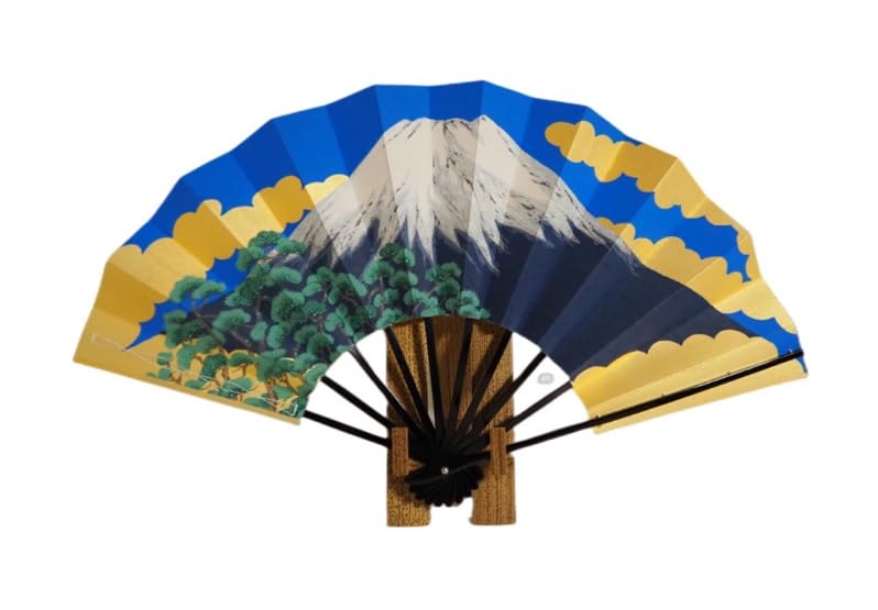 

Kyoto Fan Double-sided decorative fan: Mount FujiCherry Blossom design, with fan stand, in a box.