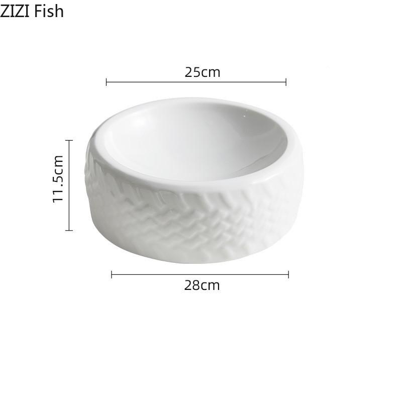 Creative Wheel Plate Ceramic Steak Plate Restaurant Specialty Cuisine Cooking Dishes Modern Home Breakfast Pasta Plate Cutlery