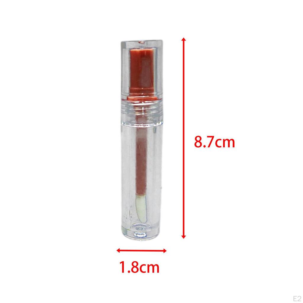 3 Pieces Lip Gloss Tubes Balm Bottles Empty Refillable Small with Brush Clear Lipstick Sample