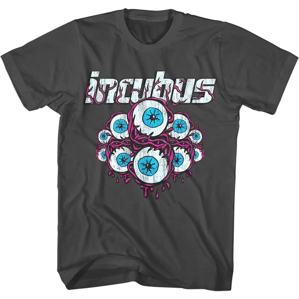Incubus Eyeballs Unisexs T Shirt Alt Rock Band Funk Metal Concert Tour Fashion Trend Y2K Unisex Women Clothing T Shirts S