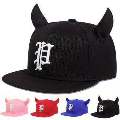 Mode Hip Hop Baseballkappe Buchstaben P Stickerei Hip Hop Kappe Herren Trucker Caps Niedliche Hörner Sport Sonnenhut Baumwolle Snapback Hüte