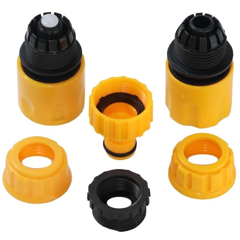 6 Stück/2 Sätze Schnellanschluss-Wasserhahnadapter Schnellkupplungsadapter Tropfband 3/4" 1/2" Stacheliger Bewässerungsschlauchverbinder Gartengeräte