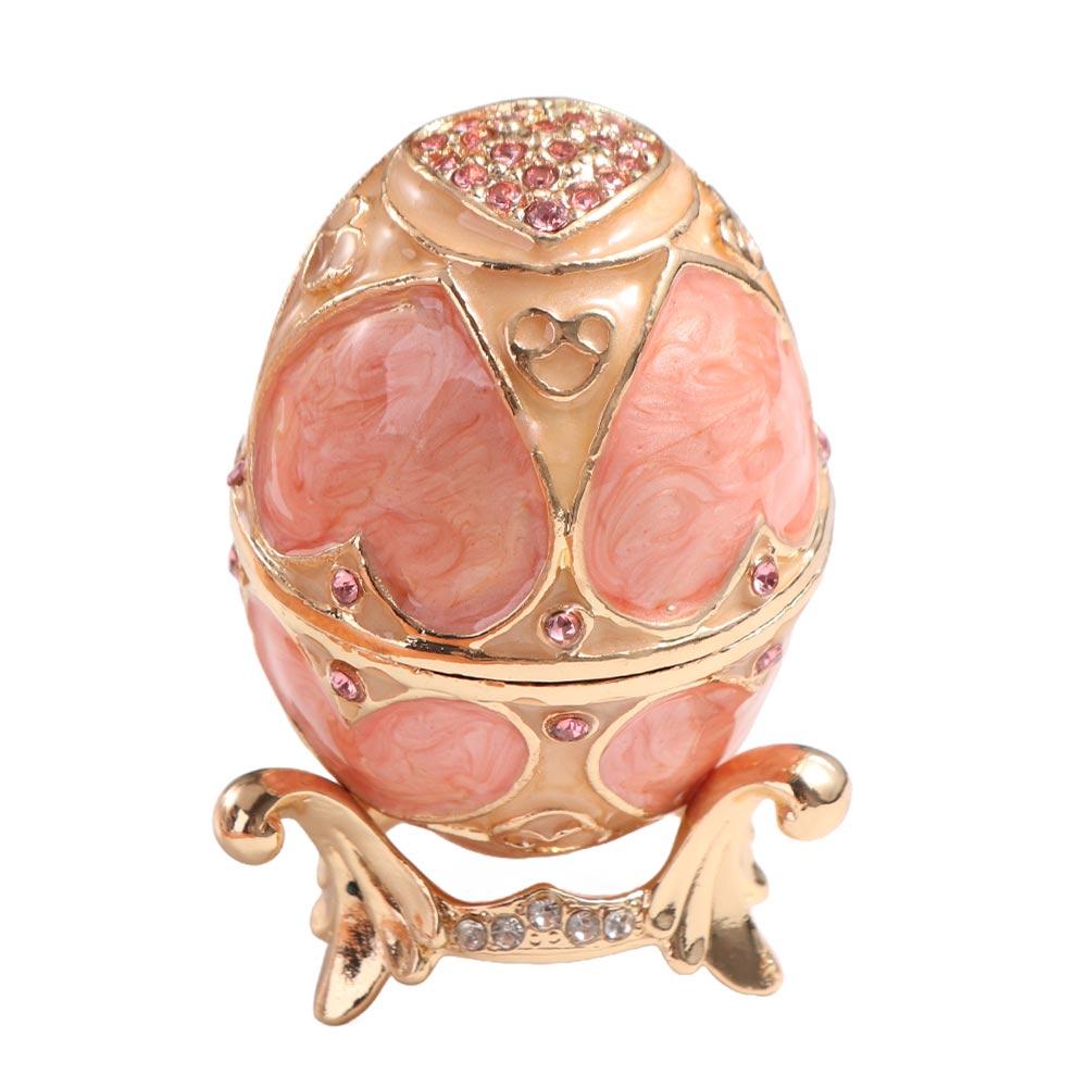 

Delicate Pink LOVE Heart Trinket Box Oval Shaped Jewelry Storage Box Necklace рожевий