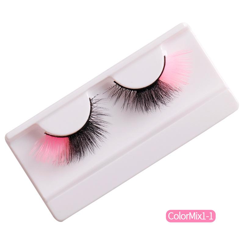 High Imitation Color Fried Hair Mink Hair False Eyelashes Grafted Eyelashes Dense Curled Eyelashes