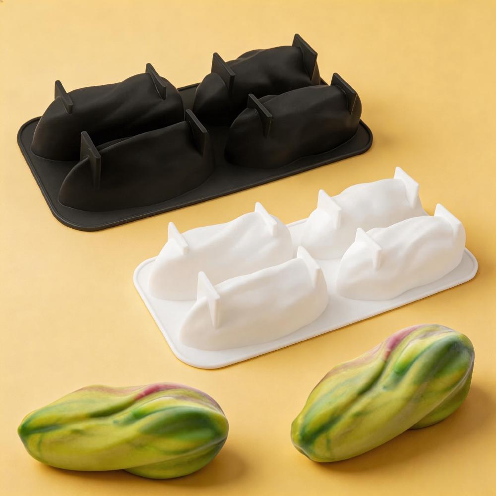 Stampo per Cioccolato in Silicone a 1 o 4 Cavità Design Pistacchi Stampo per Torta Mousse Strumenti per la Cottura di Dolci da Festa Grado Alimentare Utensili da Cucina per la Cottura