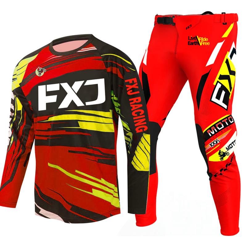 Set di abbigliamento da motocross per bambini 4 5 6 7 8 9 10 11 12 13 anni Ragazzi Bambino Motociclista Ragazzo Ragazza Maglia Pantaloni Kit tuta da corsa Fuoristrada Enduro MX MTB