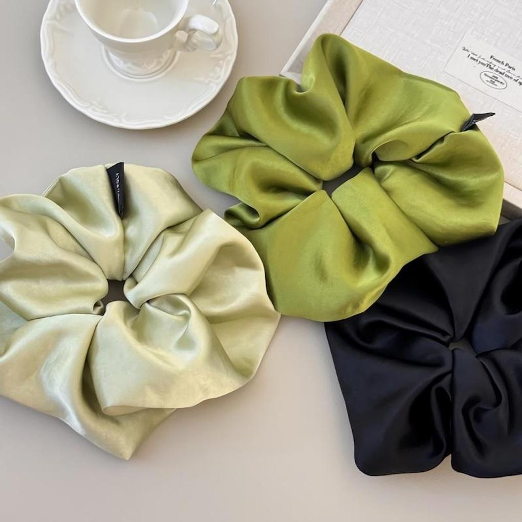 Женская французская атласная вязаная повязка на голову dark green