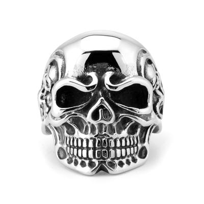 Exaggerated Stainless Steel Jewelry Retro Personality Oversized Skull Men'S Titanium Steel Ring