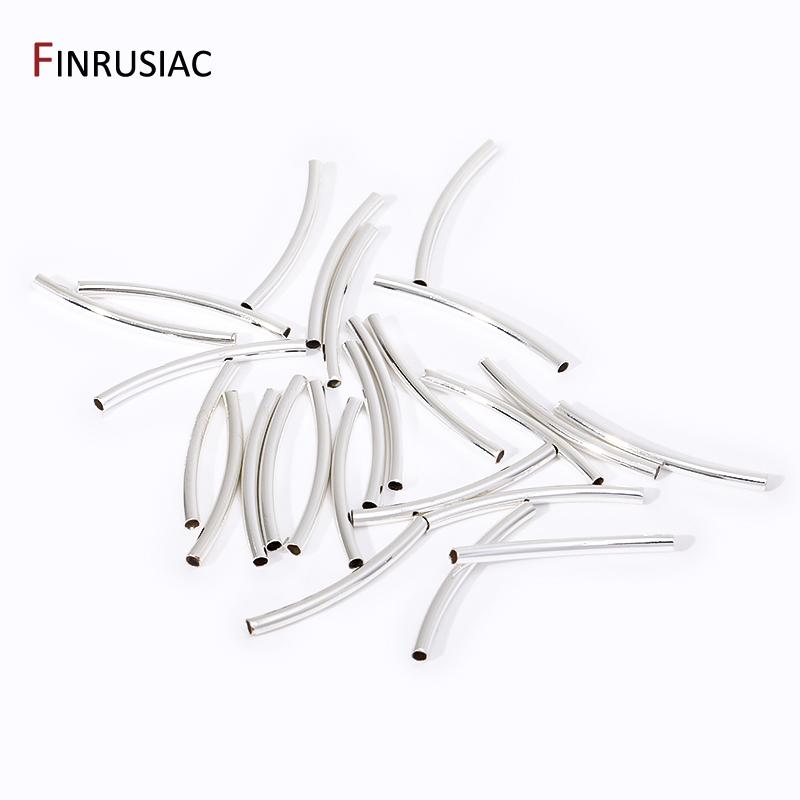 14/18k Gold Plated Brass Smooth Long Curve Tube Spacer Beads,20/30mm Tube Beads Connectors For DIY Jewelry Making Accessories