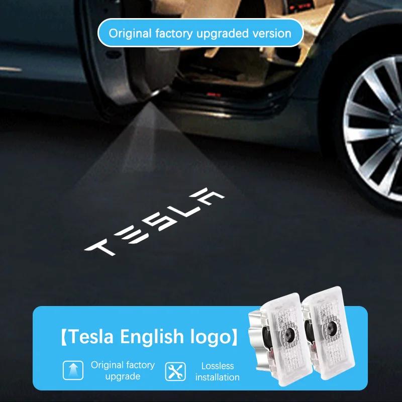 

2PCS Led Car Door logo Welcome Light For Tesla Model 3 ModelY Model X Model S Ghost Shadow Projector Laser Light