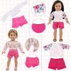 18 Pcs American 18 inch Doll Clothes,10 Sets Girl Doll Clothing and Accessories Outfits for 18 Inch Girl Doll,Including Dress,Shorts,Swimsuits (No