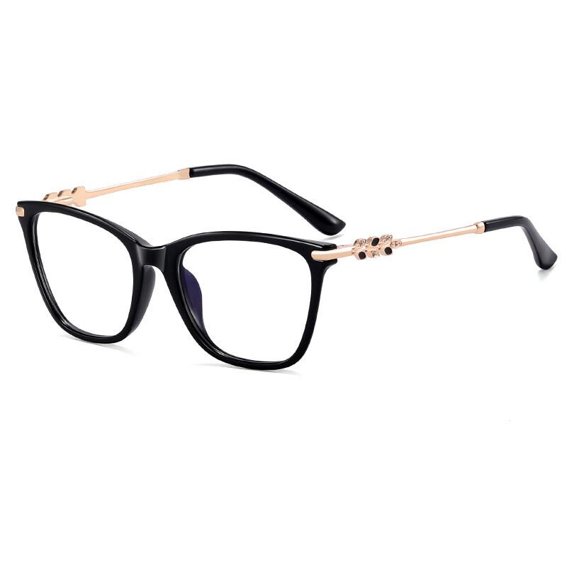 Quadratische Myopiebrille für Damen Herren Trendiger Großer Metallrahmen Nahsicht Brillen Anti Blaulicht Minus Dioptrien Brillen