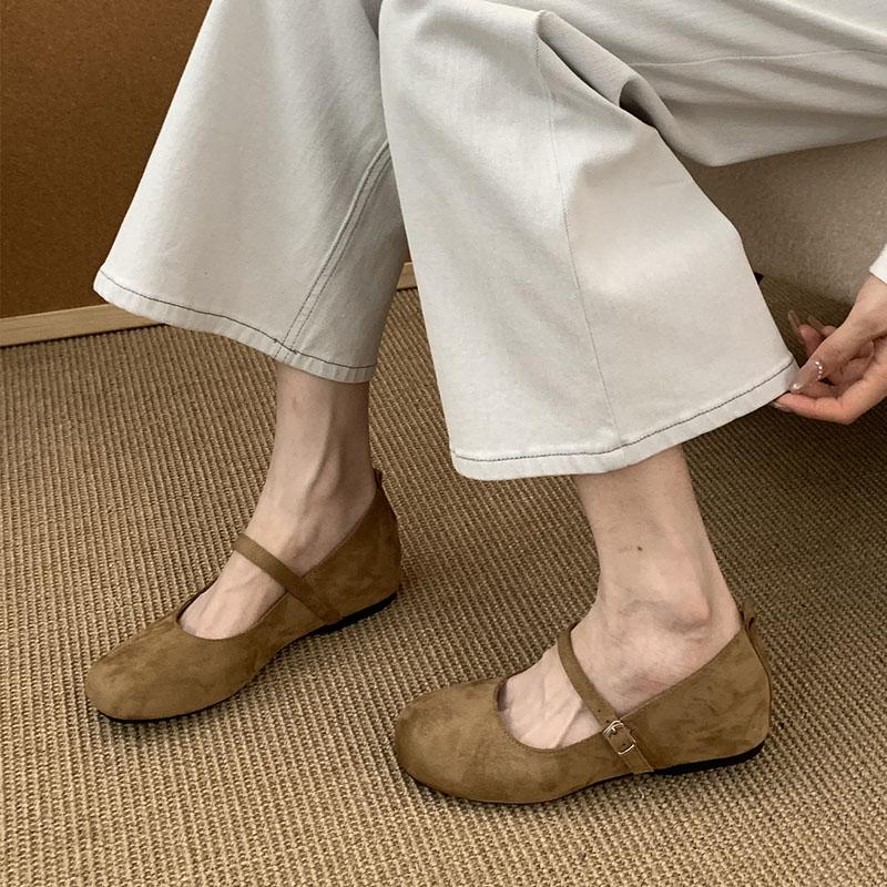 Fashion New In 2025 Female Shallow Ladies Mary Janes Flats Shoes Fashion Buckle Strap Women Flats Shoes With Height Increasing Footwear