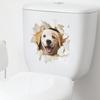 Playful Peek-a-Boo Lifelike Puppy Toilet and Wall Sticker Set Waterproof Self-Adhesive Removable Decal for Bathroom WC Decoration