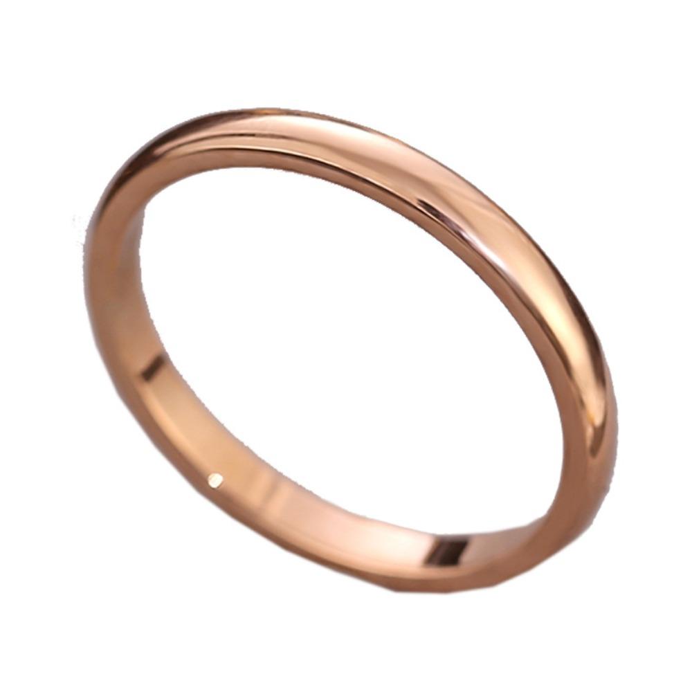 Simple Titanium Steel Diamond Ring for Women Minimalist Couple Band Smooth Stainless Steel Jewelry