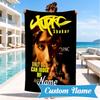 Custom Name Rap Legends Collage Heart In Space Adventure Microfiber Beach Towel, Lightweight for Summer Travel, Swimming Pool Fan Gift