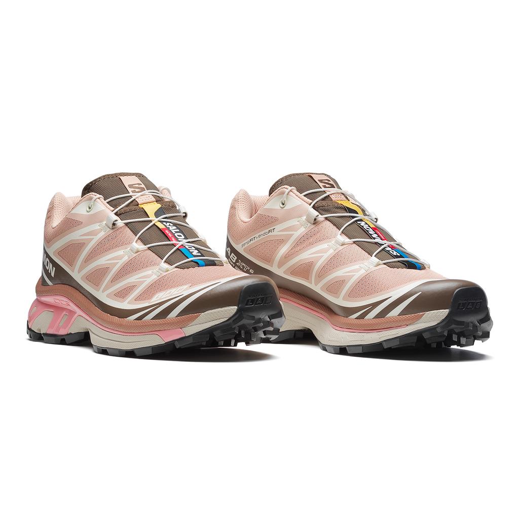 SALOMON XT-6 Comfortable Versatile Mesh Cushioning Low-Top Casual Running Shoes Unisex Sneaker Pink Brown 477373