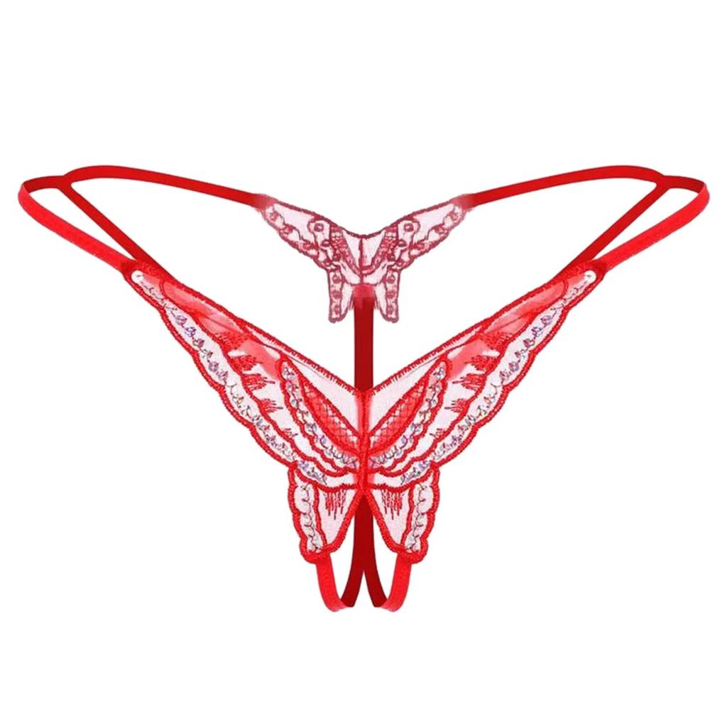 Sexy Dessous Damen Höschen Spitze Pailletten Stickerei Geöffneter Gabelung Slips Tanga Transparent T Hosen Unterwäsche Damen Pantys