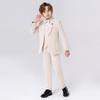 Boys' Solid Color Tuxedo Suit - Spring/Autumn British Style Blazer and Piano Performance Set