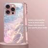 Seawater Ripple Pattern Pink Metallic Paint Glass Hard Phone Case For iPhone 17 Pro Max 11 12 13 14 15 16 Plus 16E 17Air Cover