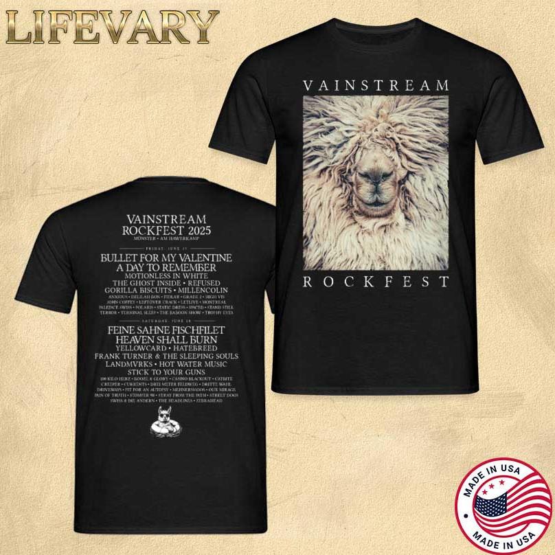Vainstream Rockfest 2026 Alpaka vs Shirt | Festival Concert Merch | Unisex Tee XXXXL
