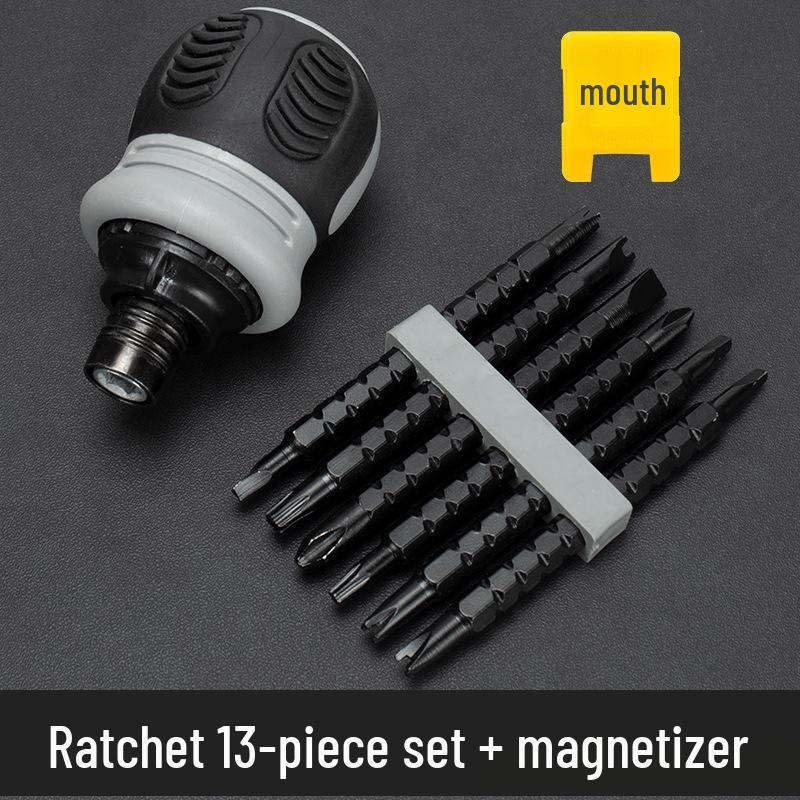 Telescopic Ratchet Screwdriver Set with Assorted Bits - Two-Way, Multifunctional, Labor-Saving