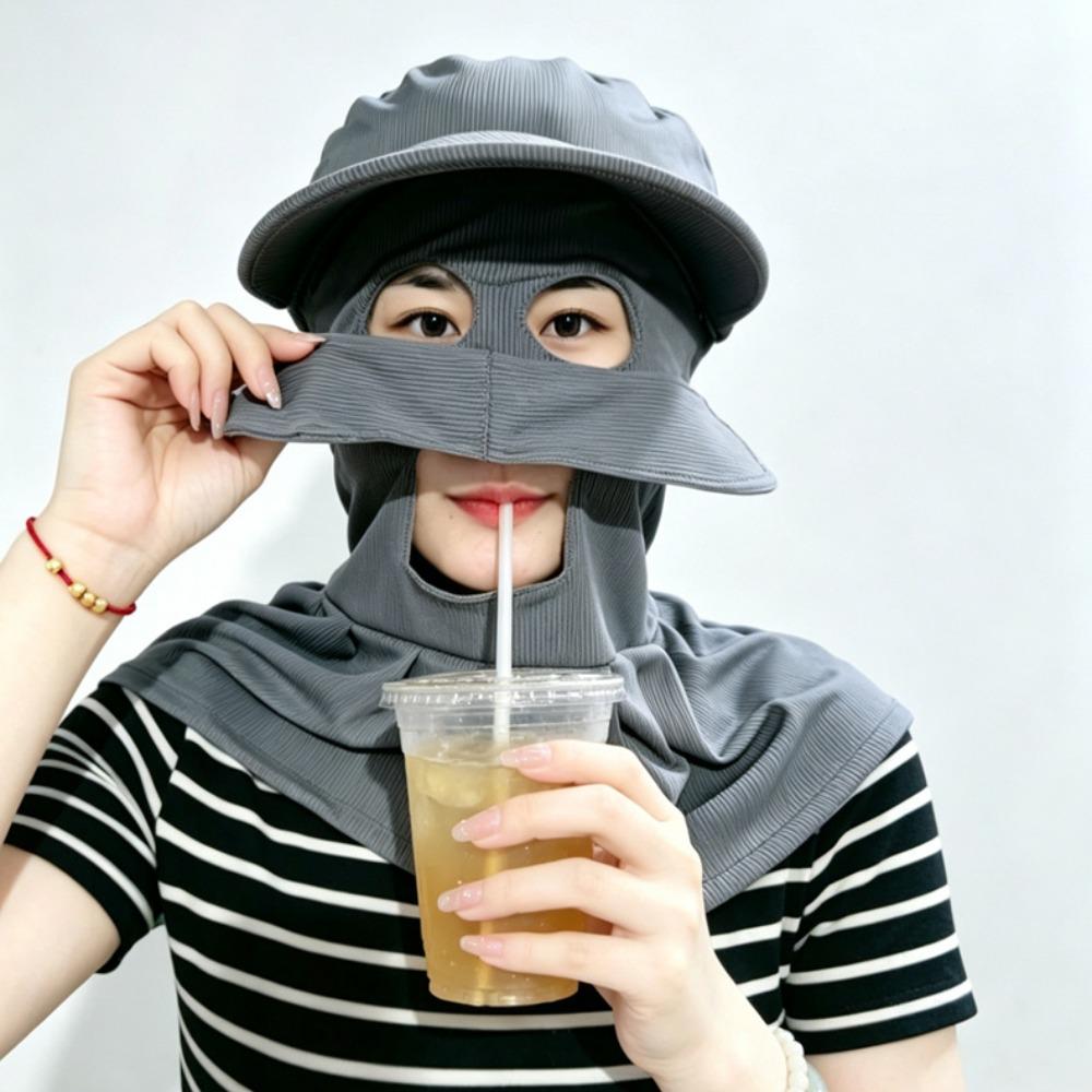 Wide-Brimmed Full-Face Sun Hat Sun Protection Cycling Cap New Woman Bucket Hat  Summer Outdoor
