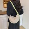 2025 Straw Braid Dumpling Crossbody: Summer Woven Beach Bag