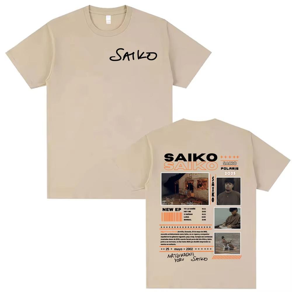 Rapper SAIKO POLARIS Album Tour 2026 Merch Tshirts Unisexs Women Clothing Oversized T Shirt Vintage Hip Hop Comfort Tshirt Tops