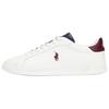 Polo Court Leather Round Toe Lace-Up Embroidered Pony Low-Top Sneakers Men Sneakers White 100028632