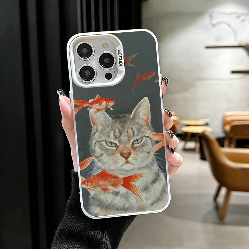 Funny Cats Fashion Style Shockproof Phone Case for iPhone 17 Air 16 16E 15 Pro Max 14 Plus 13 Mini 12 Back Cover Anti Fall Funda