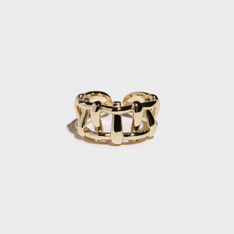 BONAFIDE JEWELLY Multi Hash Tag Pinky Open Ring (Gold)