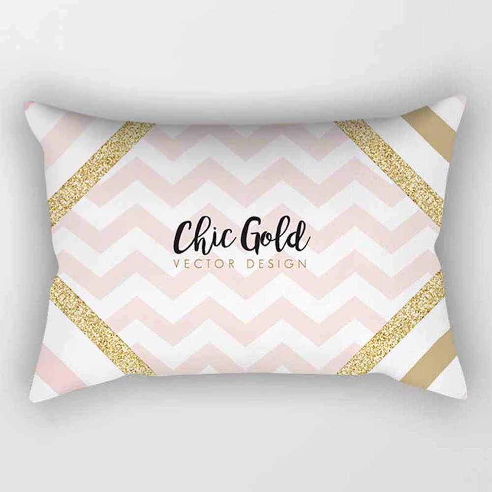 Federa rettangolare a righe geometriche rosa 30 * 50 cm Divano Abbraccio Cuscino Fodera per cuscino Soggiorno Camera da letto Elegante decorazioni per la casa