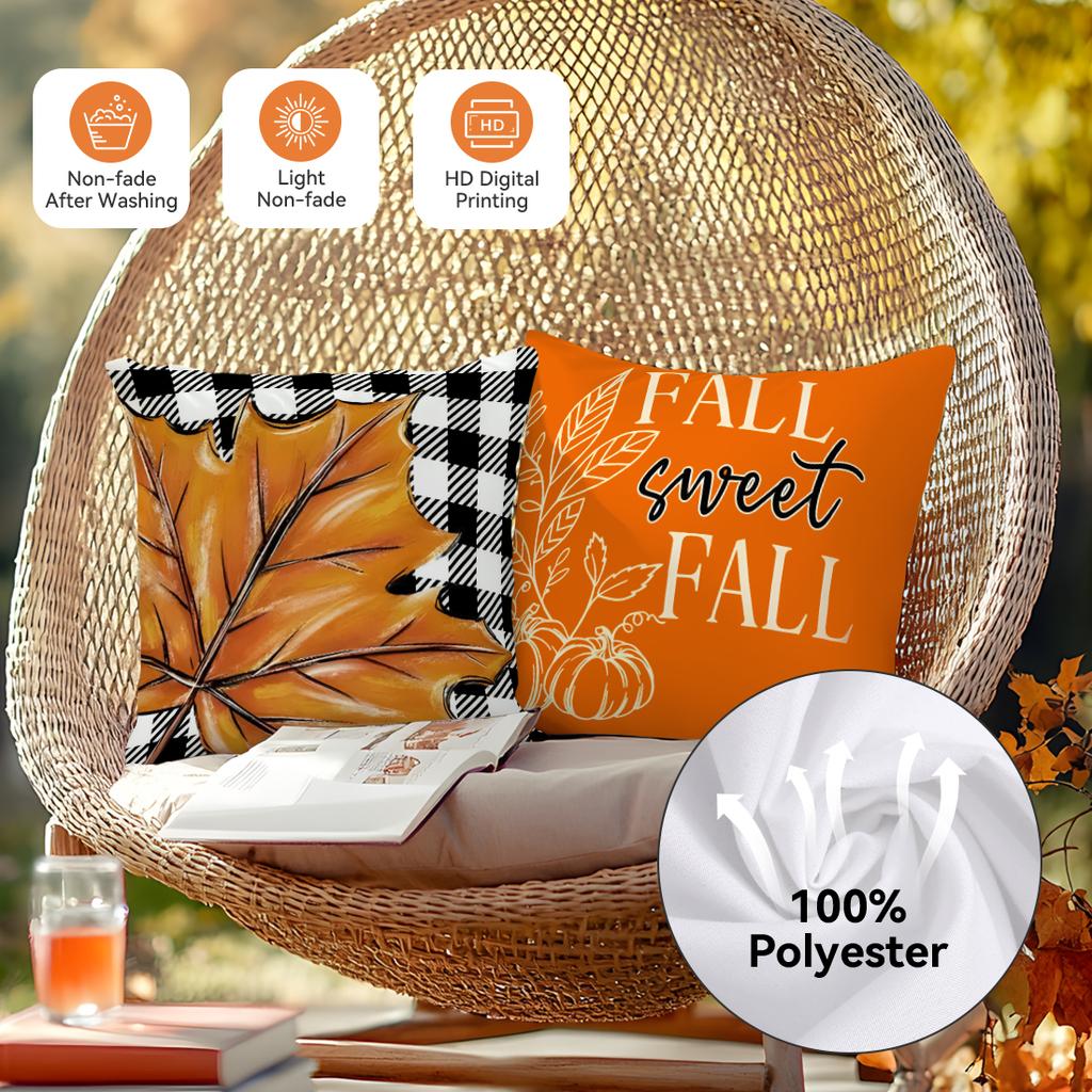 Thanksgiving Maple Leaf Pillowcase Printed Polyester 40/45/50Cm Throw Pillowcover Decor Sofa Cushion Pillowslip Home Decor