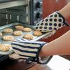 Schützende Küchenofenhandschuhe mit Punkte-Charm, Hitzebeständige und Rutschfeste Ofenhandschuhe zum Kochen und Backen