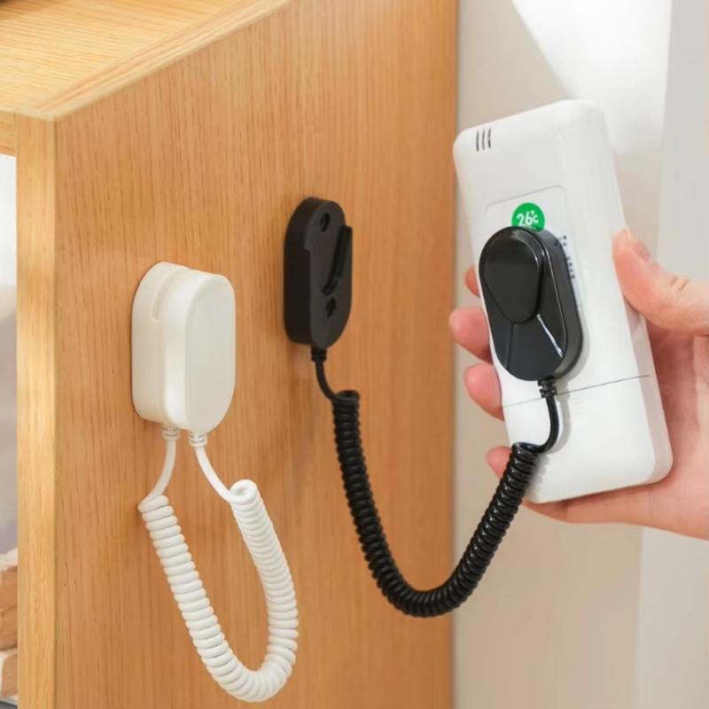 Magnetic Remote Control Holder With Spring Rope Self-Adhesive No Drill Tv Air Conditioner Remote Control Anti-Loss Retractable